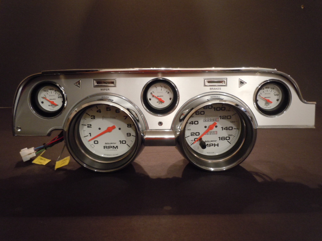 1967-68 Mustang Gauge Cluster with Autometer Gauges